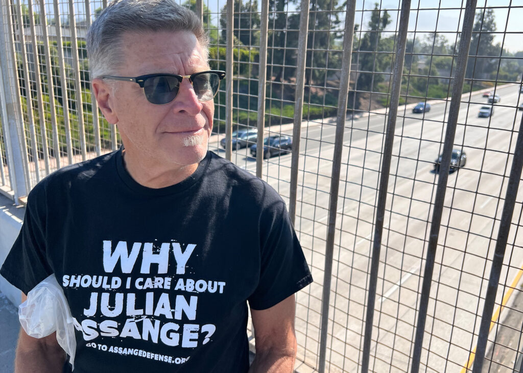 Assange Defense national organizer, Vincent Di Stefano, Pasadena Ca 2023